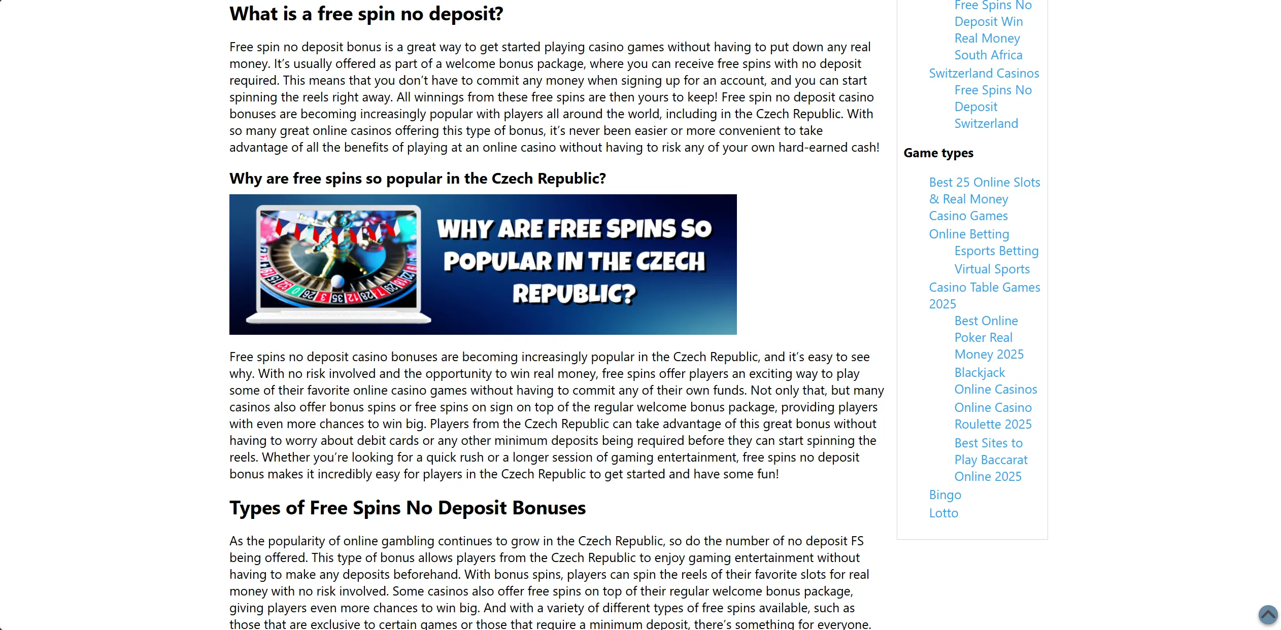 Screenshot of Casino.help - Free spins no deposit Czech Republic - Casino Help